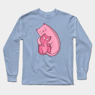 Hugging Pink Cats Long Sleeve T-Shirt
